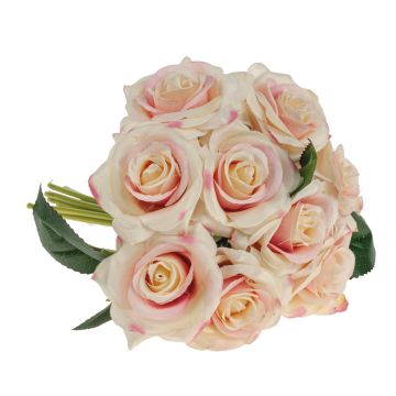 Ramo de rosas artificiales GAUTAM, rosa-crema, 25cm