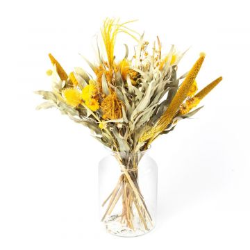 Ramo de flores secas MARUKA con panículas, amarillo-verde, 45cm, Ø20cm