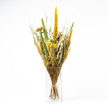Ramo de flores secas ELEANOR con panículas, amarillo-verde, 65cm, Ø14cm