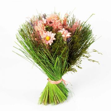 Ramo de flores secas LELITA, puño verde, rosa-morado, 35cm, Ø19cm