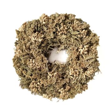 Corona de flores secas MACARENA en corona de paja, Cañaheja, beige-natural, Ø25cm
