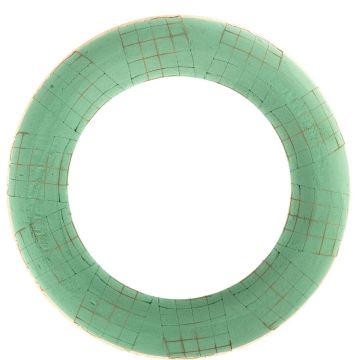 Esponja para flores artificiales Ökodur CRAILO con rejilla metálica, base de madera natural, verde, 6 cm, Ø 55 cm