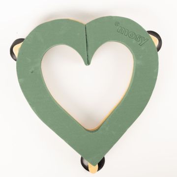 Espuma floral para arreglos florales Ökodur corazón coche ELLARIA, decoración para bodas, con ventosa, base de madera natural, verde, 45 x 48 x 5 cm Espuma floral para arreglos florales Ökodur corazón coche ELLARIA, decoración para bodas, con ventosa, base de madera natural, verde, 45 x 48 x 5 cm