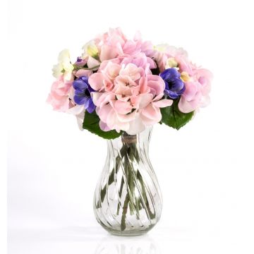 Ramo hortensias falsas PENELOPE, anémona, rosa-azul, 30cm, Ø20cm