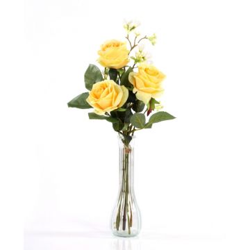 Ramo de rosas artificial SIMONY con accesorios, amarillo, 45cm, Ø20cm