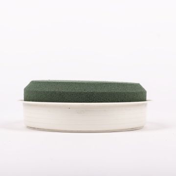 Bandeja redonda con espuma floral OKIDA para arreglos florales, verde y blanco, 4,5 cm, Ø 13 cm Bandeja redonda con espuma floral OKIDA para arreglos florales, verde y blanco, 4,5 cm, Ø 13 cm