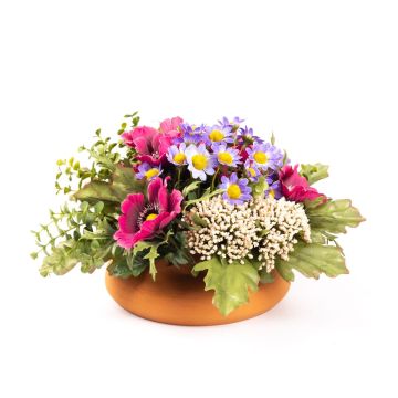 Composición de flores artificiales de Anémona, Astilbe IGNATIO sobre placa, rosa-morado, 17cm, Ø28cm Composición de flores artificiales de Anémona, Astilbe IGNATIO sobre placa, rosa-morado, 17cm, Ø28cm