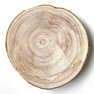 Rodaja de madera de paulownia JESSALYN, natural, Ø25-27cm