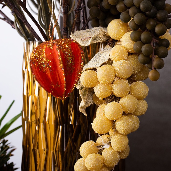Decoración con frutas artificiales