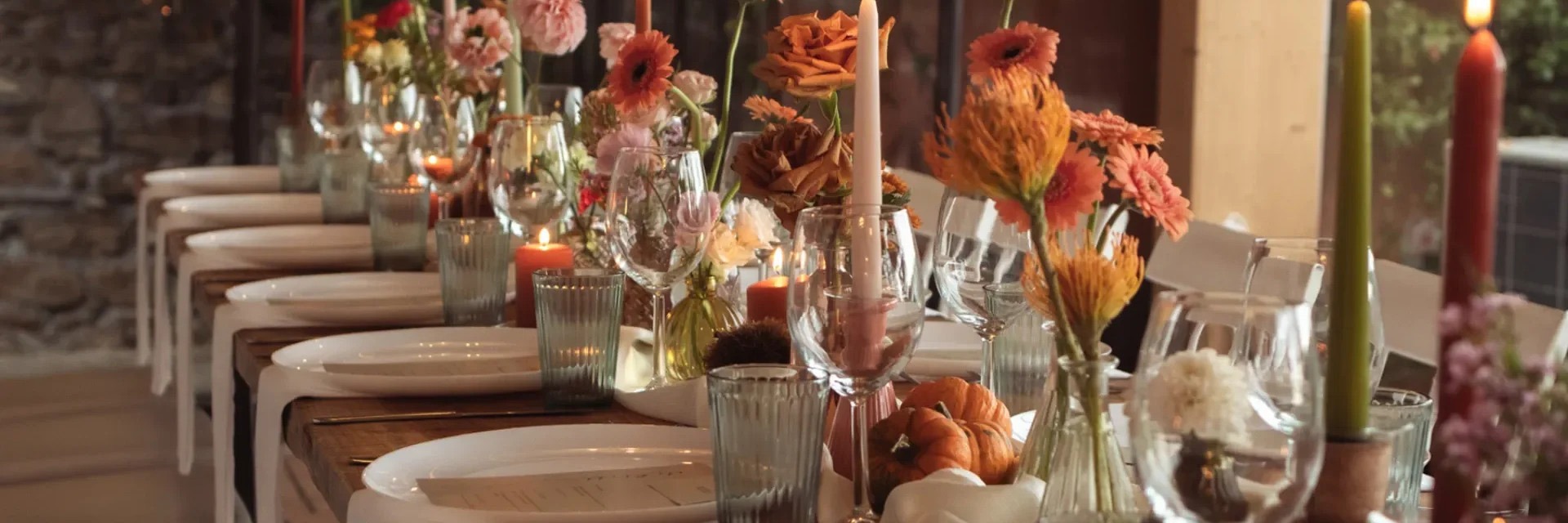 Decoración de mesa otoñal