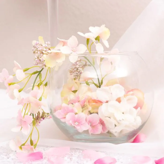 Decoración con hortensias para bodas